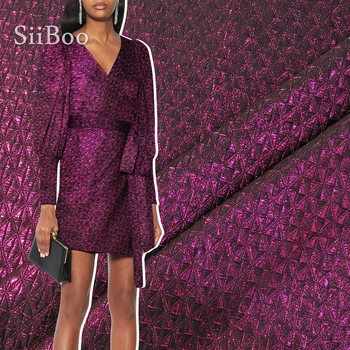 İtalyan tarzı lüks geometrik metalik jakarlı brokar kumaş ceket elbise jakarlı doku tecidos stoffen dikiş SP4840