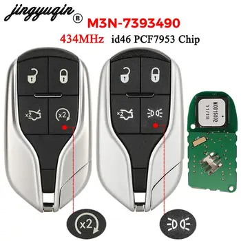 jingyuqin M3N-7393490 Akıllı Uzaktan Anahtar 433MHz ID46 Çip Maserati Quattroporte için Başkan Ghibli Levant 2012-2015 Fob 4 Düğme