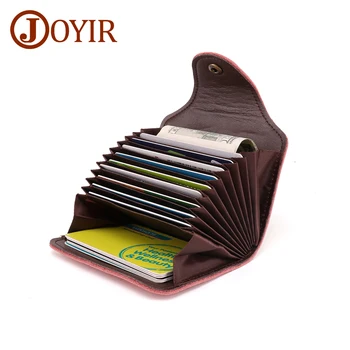 JOYIR kartlıklı cüzdan RFID Kadın Hakiki Deri 11 Bit Kart Durumda İş Kredi kartlıklı cüzdan Kart Cüzdan Debriyaj Çanta