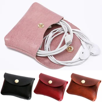 Kadın PU bozuk para cüzdanı Yumuşak Çile Çanta Sevimli Kredi kart tutucu küçük cüzdan Kadın Çantalar Kulaklık Ruj çanta Mini Çanta