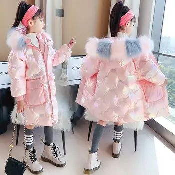 Kızlar Aşağı Ceket çocuk Kalın sıcak tutan kaban Çocuklar Kapşonlu Palto Kalın Parlak Giyim Kış Giysileri
