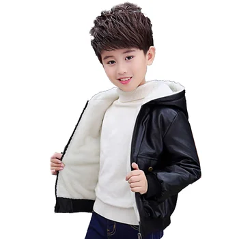 Kış PU Deri Ceket Erkek İçin Yeni 2022 Kore Versiyonu Artı Kadife Kalınlaşma Moda Kapşonlu Yakışıklı İnce çocuk giyim