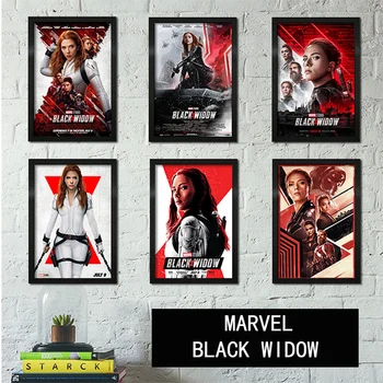Marvel Süper Kahraman Siyah Dul Yeni Film Posteri Scarlett Johansson Duvar Sanatı dekorasyon için duvar boyaması Sticker Tuval Malzeme Baskı Boyama