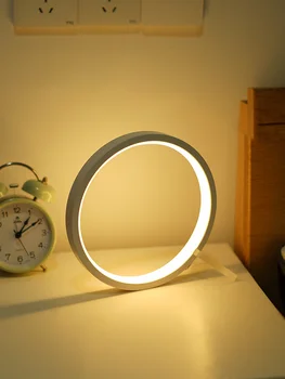 Masa lambası başucu lambası yatak odası dolabı uyku dokunmatik indüksiyon yuvarlak modern minimalist çok fonksiyonlu pat besleme gece lambası