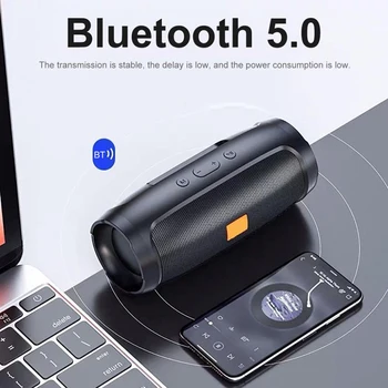 Mini Bluetooth5. 0 Hoparlör Sütun Stereo HiFi Ağır Bas Kablosuz Soundbar Subwoofer Hoparlör Destekler AUX TF Kart FM Radyo