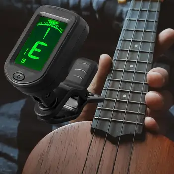 Mini Gitar Tuner Clip-Tuner Hızlı ve Doğru Dönebilen Çok Fonksiyonlu LCD
