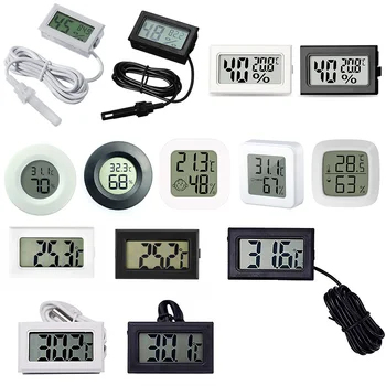 Mini LCD Dijital Termometre Higrometre Sıcaklık Kapalı Uygun Sıcaklık Sensörü Nem Ölçer Ölçer Aletleri Kablo