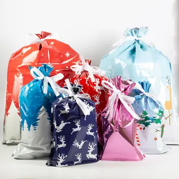 Mintiml Tek Römorkör Çanta Noel Çanta İpli hediye çantası seti Tatil Parti İyilik Noel Tatili İçin Şeker Çantası