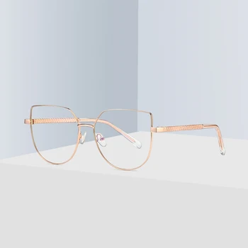 Moda Gözlük Çerçevesi Kadınlar için Şık Gözlük Kedi Gözü Tam Jant Alaşım Reçete Gözlük Çerçeve Gözlük