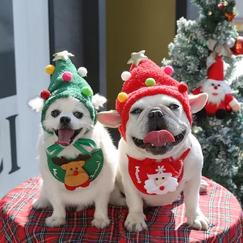 Noel Evcil Köpek Şapka Sevimli Köpek Chihuahua Önlükler Bandana Küçük Orta Köpekler Kostüm Kıyafet Şapka Noel Cosplay Kediler Kap
