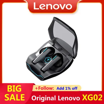 Orijinal Lenovo XG02 TWS Bluetooth Kulaklık Düşük Gecikme Oyun Kulaklık Dokunmatik Kontrol Kablosuz Kulaklık Gürültü İptal Kulaklık