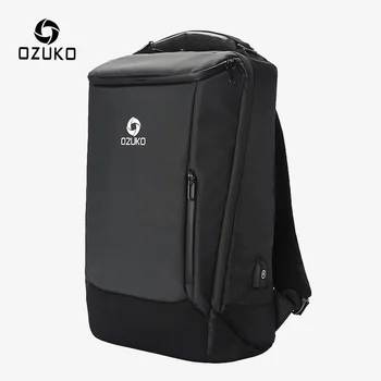 OZUKO erkek 17 İnç Laptop Sırt Çantası Büyük Kapasiteli Su Geçirmez Sırt Çantaları Erkekler için Erkek USB İş Sırt Çantası Seyahat Çantası Mochila