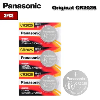 Panasonic orijinal 3 adet/GRUP cr 2025 3V Lityum cr2025 düğme pil sikke pil için LED ışıkları oyuncaklar saatler