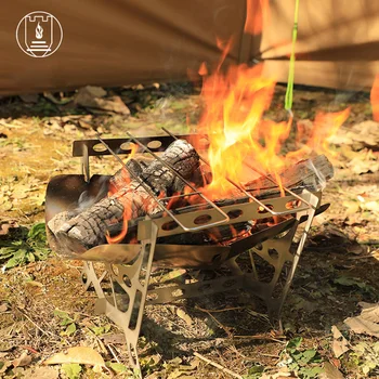 Paslanmaz Çelik barbekü rafı Hafif Katlanabilir Kamp Ateşi pişirme sobaları Çok Fonksiyonlu kamp ateş çukuru Taşınabilir Açık