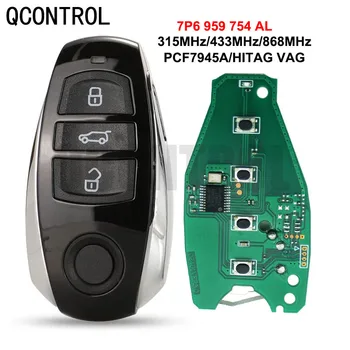 QCONTROL 315/433/868 MHz Akıllı uzaktan Anahtar Volkswagen Touareg 2011 İçin 2012 2013 2014 PCF7945 Çip ile acil anahtar 7P6959754AL