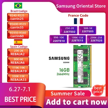 Samsung Dizüstü ddr4 ram 8 gb 4 GB 16 GB 32 GB PC4 2666 MHz 3200 MHz 260-Pin 1.2 V 2666 v DIMM dizüstü ram bellek 4g 8g 16g ddr4