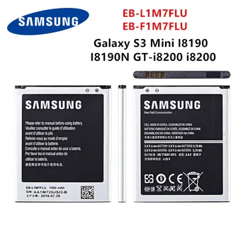 SAMSUNG Orijinal EB-L1M7FLU EB-F1M7FLU 1500mAh Pil İçin Samsung Galaxy S3 Mini GT-I8190 ı8160 I8190N GT-ı8200 S7562 G313 WO