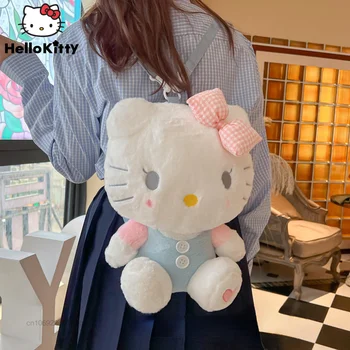Sanrio Hello Kitty Peluş Bebek Çantaları Kore Sevimli Çantalar omuzdan askili çanta Lüks Çanta Y2k Kız Karikatür Sırt Çantaları Çocuk Hediyeler