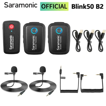 Saramonic Blink500 B2 2.4 GHz Çift Kanallı Kondenser Kablosuz Yaka Mikrofonu Mikrofon PC Mobil iPhone Android Dslr