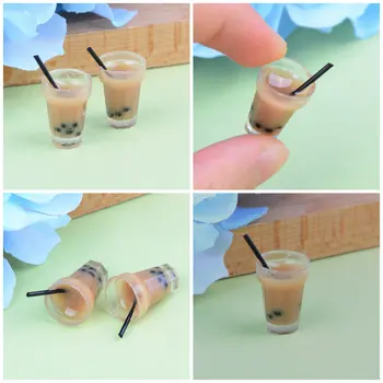 Seramik karo Toptan 2 adet/grup Minyatür Çay Süt Bardak sıvı gıda İçecek Oyuncak Bebek