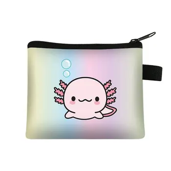 Sevimli Axolotl Baskı Sikke Çanta Kadın Çantalar Küçük el çantası Seni Seviyorum Lotl Mini Çanta Sevimli Rahat Seyahat Bozuk para çantaları Hediye