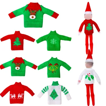 Sonbahar Kış Moda Kazak Beyaz Kırmızı Yeşil Noel Tarzı Giysiler Uyar 11.5 İnç Noel Bebek Çocuk Oyuncak (Bebek) Ücretsiz Kargo