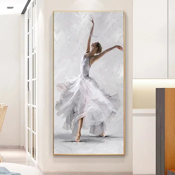 Soyut Bale dansçısı Tuval Boyama Dans Sınıfı Asılı Posterler ve Baskılar Duvar Sanatı Resimleri ıçin Oturma Odası Ev Dekor
