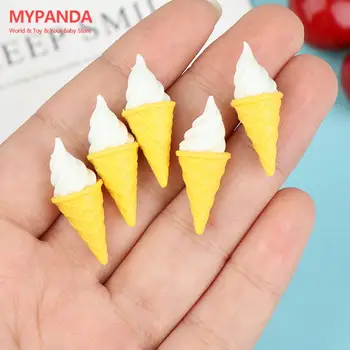Sıcak satış 5 adet 1:12 Evcilik Minyatür Mini Dondurma Modeli Gıda Aksesuarları Oyna Pretend mutfak dekoru Oyuncaklar