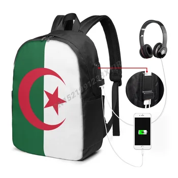 Sırt çantası Cezayir Bayrağı Cezayir Ülke Haritası BU BENİM DNA Fanlar Öğrenci Schoolbag Seyahat Rahat Dizüstü Sırt Çantası Unisex