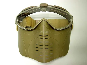Taktik Dişli Pro Gözlüğü Tam Yüz Airsoft Paintball Maskesi Fan Havalandırma Tan Zeytin Sıkıcı Siyah Avcılık Ekipmanları
