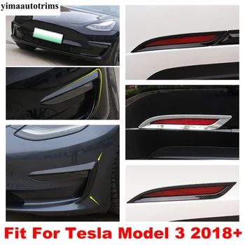 Tesla Modeli 3 2018-2021 Ön Arka Sis İşık Lambası Kaş Izgarası HAVA GİRİŞİ Bıçak Şerit Kapak Trim Aksesuarları Dış