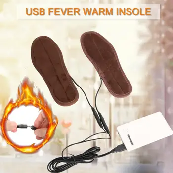 USB ısıtmalı Tabanlık Kış Ayakkabı Ekler Şarjlı Elektrikli ayakkabı tabanlığı Çizme Termal Bisiklet Yürüyüş ısıtma Çorap Kürk Ayak Pedleri