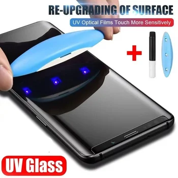 UV Temperli Cam Oneplus 7T pro Tam Sıvı Tutkal Ön Ekran Koruyucu İçin Oneplus 10 Pro 9 Pro 8 Pro 7 Pro UV Tutkal Cam