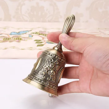 Vintage El El çağrı çanı Çiçek tasarım Hoş Ses Çinko Alaşımlı Masa Servis Çan Noel Hediyeleri Yemek Masası Dekoratif