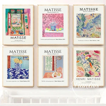 Vintage Henri Matisse Retro Posterler Ve Baskılar Soyut Manzara duvar sanatı tuval yağlıboya Resimleri Için Oturma Odası Ev Dekor