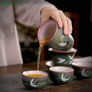 Vinç Seramik porselen çay bardağı Teaware Kung Fu çay seti Bardak Kumtaşın Fırın Değişimi Çay Fincanı Vintage Kokulu Koku Fincan