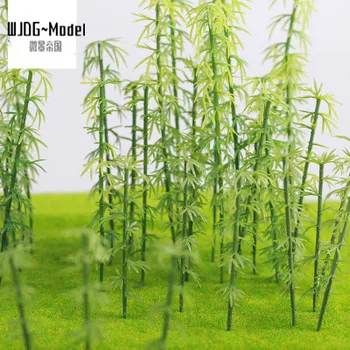 WJDG model10Pcs Yeşil Plastik Modeli Bambu Ağaçları Ölçekli Bahçe Dekor Tren Manzara Manzara Çocuk Oyuncakları minyatür
