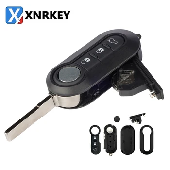 XNRKEY 2/3 Düğme Çevirme Katlanır Uzaktan Araba Anahtarı Kabuk Fob Fiat 500 için Panda Punto Bravo Ducato Stilo Anahtar Kılıfı SIP22 Bıçak