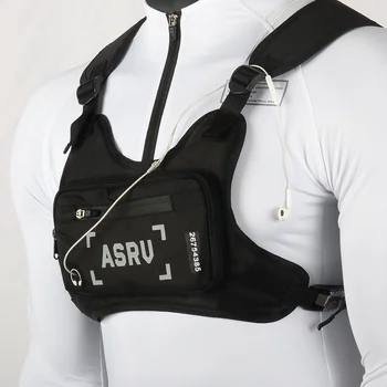 Yansıtıcı ışık Göğüs Çantası Erkekler için Bel Çantası Fonksiyonel Taktik Göğüs Cep Telefonu Çantaları Erkek Paketi Taktik Sırt Çantası