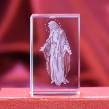 Yaratıcı 3D Lazer Oyma Meryem İç Heykeli Dekorasyon Katolik Hediyeler Ev Aksesuarları El Sanatları