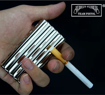 Yeni 1 adet oluklu Tasarım Gümüş Beyaz Bakır Sigara Kutusu Hatları Metal Sigara Kutusu Tutucu Kutusu 10 /20 Sigara