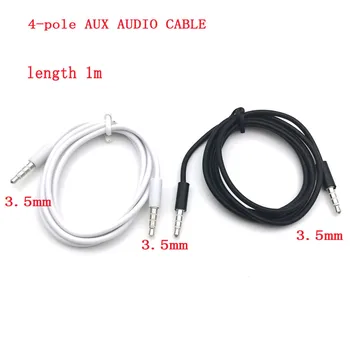 Yeni 4 Kutuplu 1m 3.5 mm Erkek Kayıt Araba Aux Ses Kablosu Kulaklık Bağlantı Kablosu Stereo Ses Ses Kabloları Otomotiv AUX Arayüzü