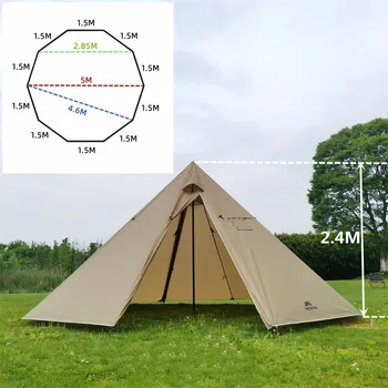 Yeni 5M Büyük Boy Piramit Çadır Açık Kamp Çadırı Baca İle Ceket Tenteler Barınak 4 Sezon Yürüyüş Teepee Tipi Yurt Çadır