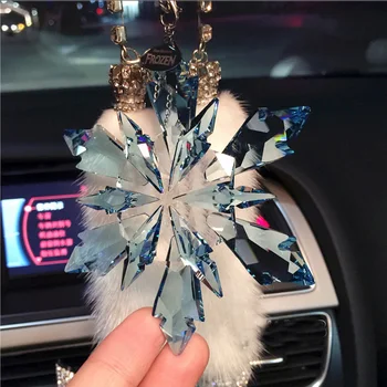 Yeni Kristal Araba Kolye Kar Taneleri Tarzı Süsler Dikiz Aynası Asılı Süsleme Yılbaşı Hediyeleri Araba Aksesuarları Kızlar için