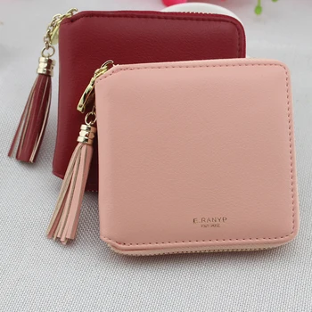 Yeni Marka PU Deri Bayan cüzdan Yüksek Kaliteli Tasarım Toka Düz Renk kart çantası Bayan küçük cüzdan 7 Renk kadın Çanta