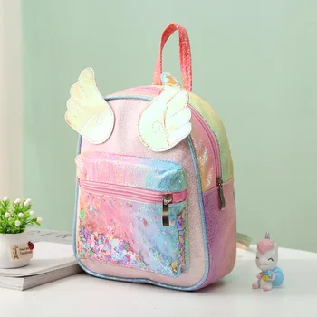 Yeni Moda Şeffaf Lazer Sırt Çantası PVC Yay Öğrenci okul çantası Rahat Küçük Kanat Sırt Çantaları