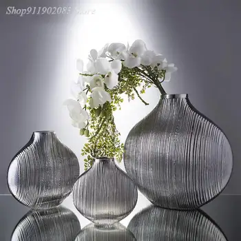 YENİ Nordic Yaratıcı 2023 Şeffaf cam vazo Dekoratif süsler Çiçek düzenleme ev dekorasyon düğün vazo aksesuarları 