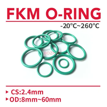 Yeşil FKM Flor Kauçuk O Ring O-Ring Yağ Sızdırmazlık Contası CS 2.4 mm OD 8-60mm