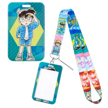 YQ1040 Anime Dedektif Erkek Kız Kordon KİMLİK Kartı Kapağı Anahtarlık Kement telefon kayışı Seyahat Kredi Rozeti Tutucu moda takı