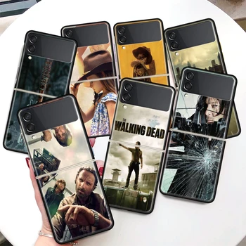 Yürüyen Ölüler TV Coque Telefon samsung kılıfı Galaxy Z Flip 4 3 5G Siyah Sert Kapak ZFlip 3 4 Lüks Darbeye Dayanıklı Tampon Funda